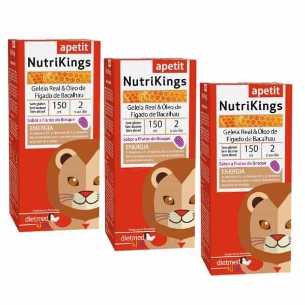 NutriKings Apetite Dietmed pack com 3 frascos de 150 ml suplemento alimentar infantil
