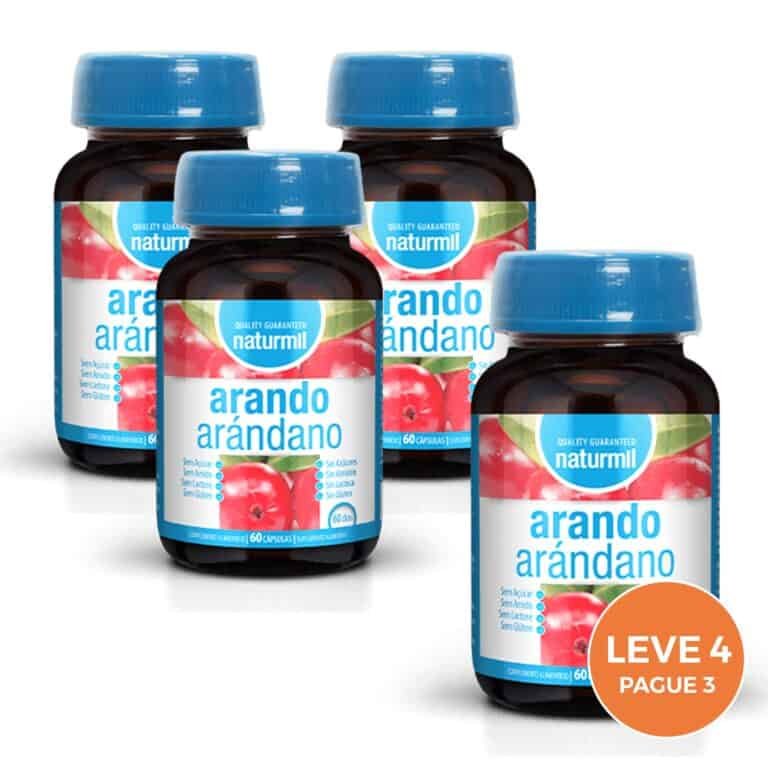 Arando 90 mg Naturmil 60 cápsulas suplemento saúde urinária vitamina C pack leve 4 pague 3 