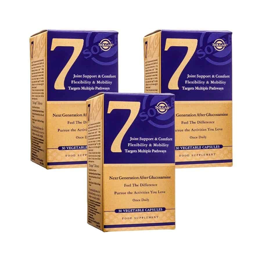 No. 7 Suporte Articular e Conforto Solgar pack com 3 embalagens de 30 cápsulas suplemento alimentar

