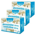 Pack Glucosamina 1500mg + Condroitina 1200mg Forte da Naturmil, 3 caixas com 20 ampolas cada, suplemento para a saúde das articulações