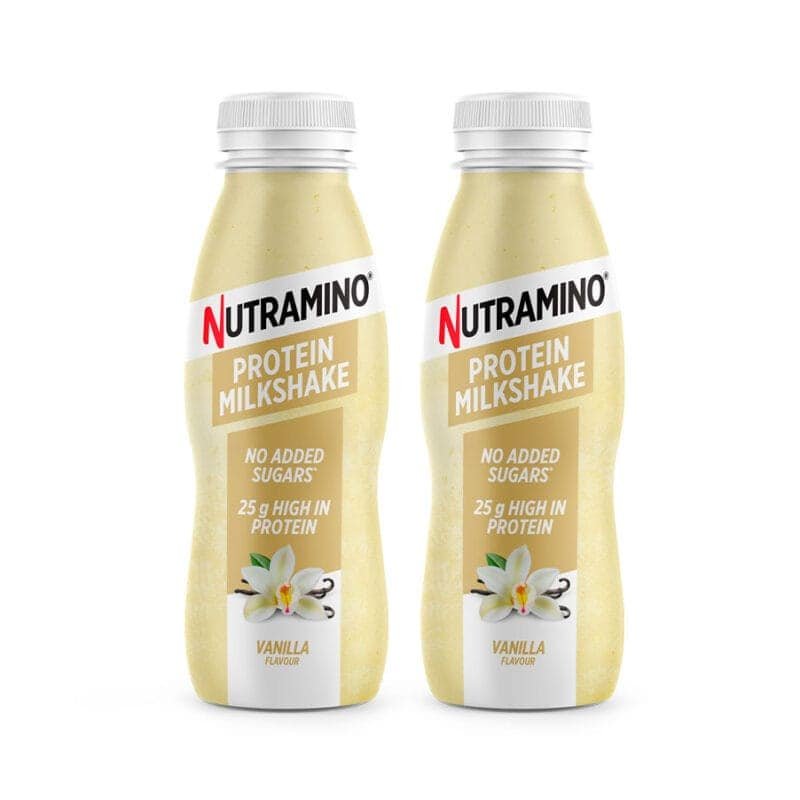 Protein Milkshake Baunilha 330ml Nutramino Leve 2 Pague 1, bebida proteica pronta a beber com 25 g de proteína e sabor a baunilha.
