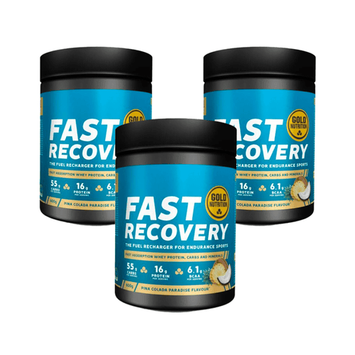 Fast Recovery Piña Colada GoldNutrition pack com 3 embalagens de 600 g suplemento alimentar em pó
