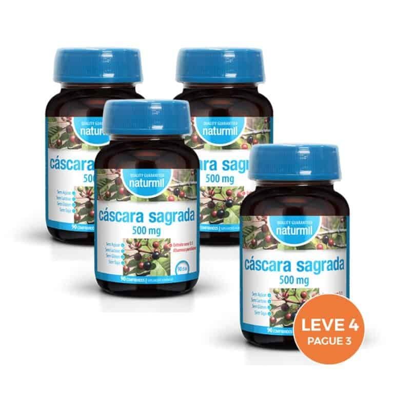 Cáscara Sagrada 500 mg Naturmil pack leve 4 pague 3 com 90 comprimidos por embalagem
