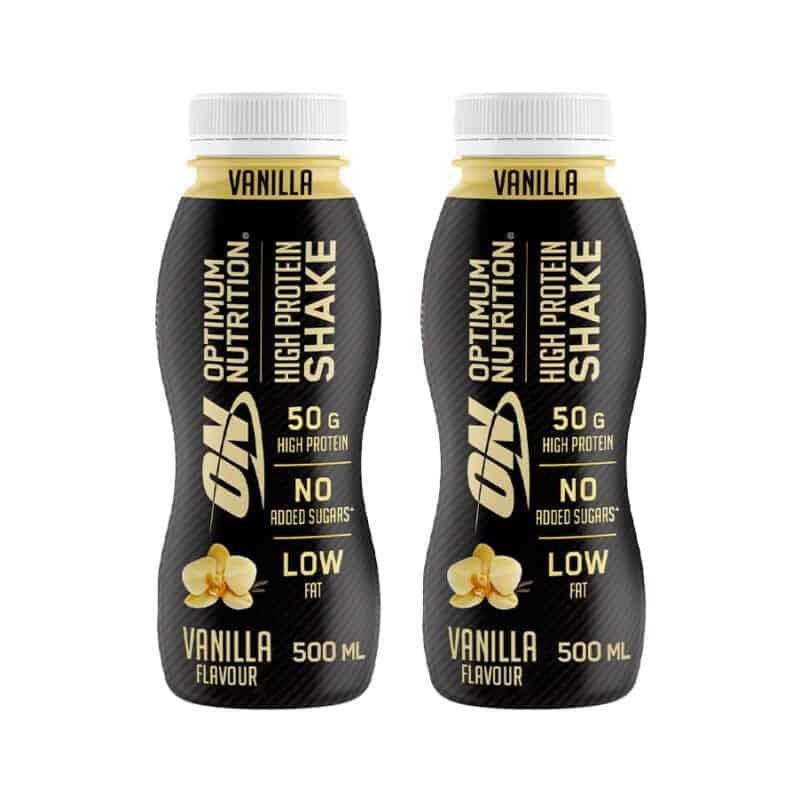 High Protein Shake Baunilha 500ml Leve 2 Pague 1 Optimum Nutrition, bebida proteica pronta a consumir com 50 g de proteína.