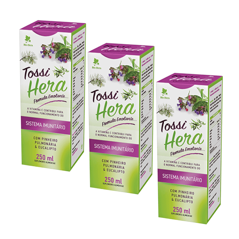 TossiHera xarope BioHera pack 3 x 250 ml suplemento tosse vias respiratórias vitamina C 