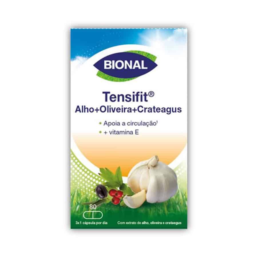 Tensifit 80 cápsulas Bional em frasco, suplemento para apoio à pressão arterial e saúde cardiovascular.