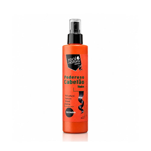 Real Natura Powerful Hair Tonic 200ml, un tónico capilar con aceite de zanahoria, biotina y Xblend para fortalecer el cabello desde la raíz.