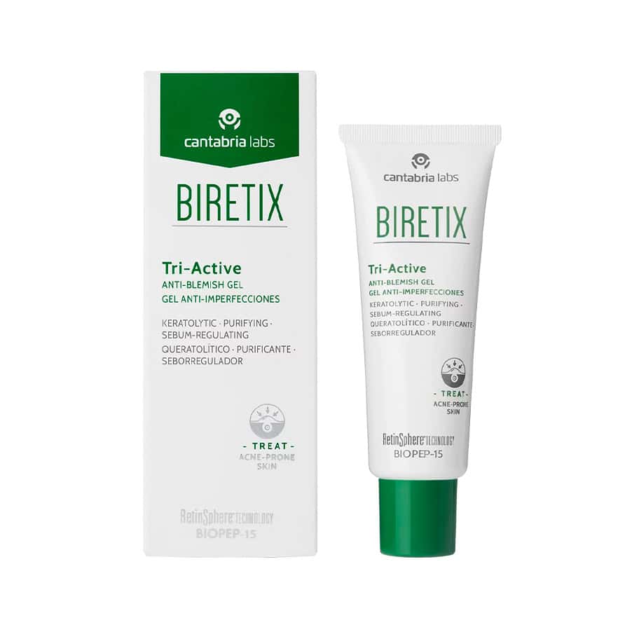 Biretix Tri-Active gel anti-imperfeições 50ml Cantabria Labs para pele acneica