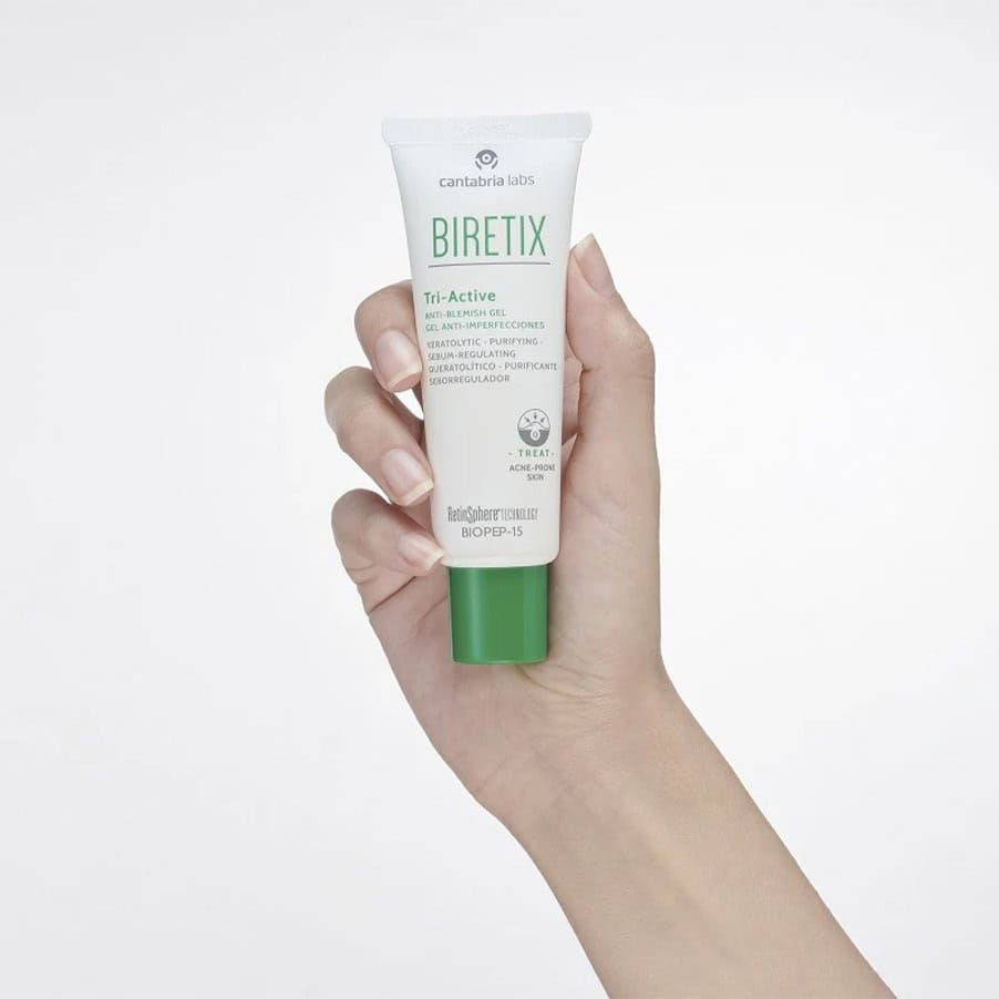 Biretix Tri-Active gel anti-imperfeições 50ml Cantabria Labs para pele acneica