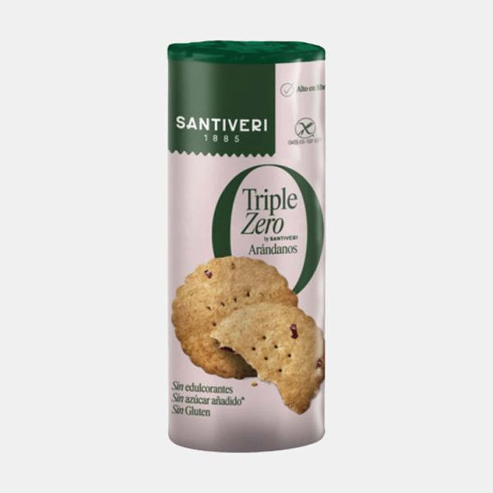 Bolacha de arandos e aveia Triple Zero Santiveri sem açúcares adicionados e sem óleo de palma 205g