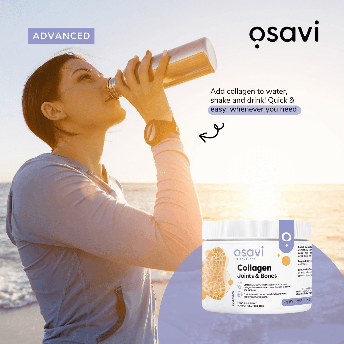 Collagen Peptides Articulações e Ossos 153gr Osavi