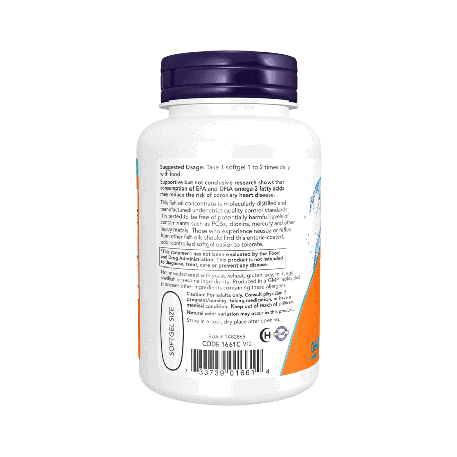 Aceite de pescado Ultra Omega 3, 90 cápsulas, Now Foods
