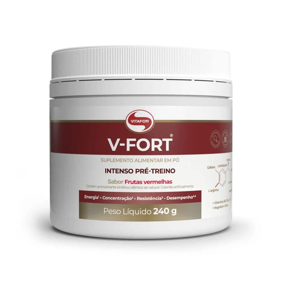 V-Fort Pré-Treino 240gr Frutos Vermelhos Vitafor