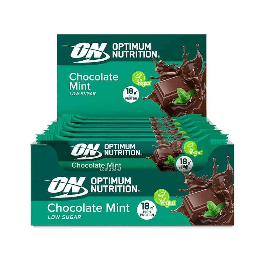 Barra de Proteína Vegan Chocolate e Menta 12 x 60gr Optimum Nutrition
