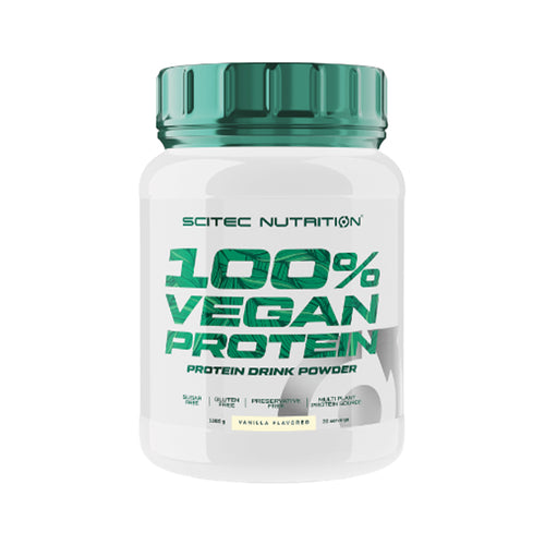 Proteína 100% Vegan da Scitec Nutrition em embalagem, suplemento proteico vegetal para nutrição desportiva