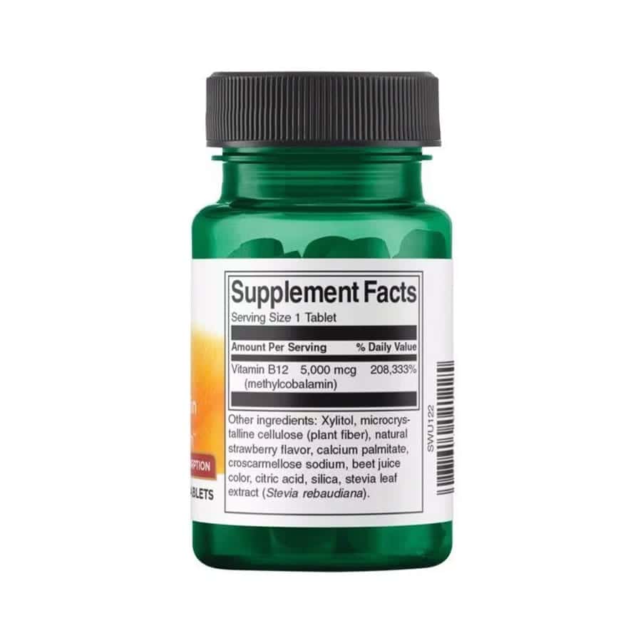 Vitamina B12 Metilcobalamina 5000mcg 60 Comprimidos Swanson