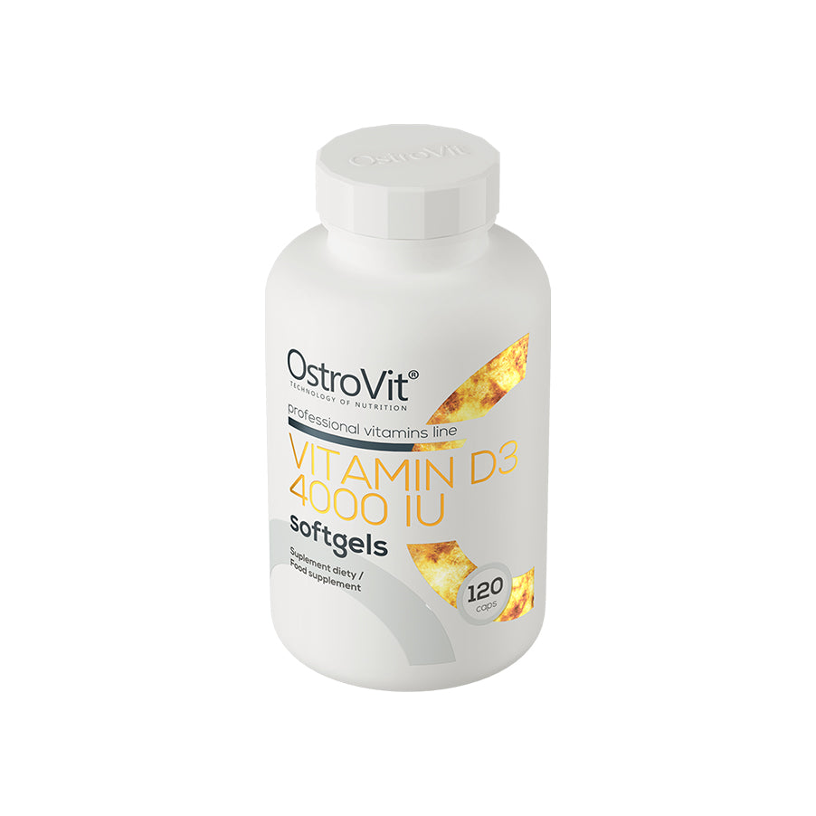 A Vitamina D3 4000 IU 120 Cápsulas OstroVit é um suplemento alimentar em cápsulas com vitamina D3, com 4000 UI de vitamina D3 por cápsula.