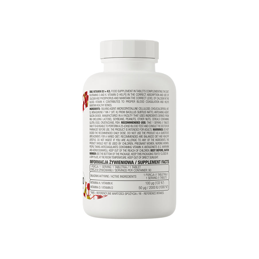 Vitamina D3 + K2 90 Comprimidos OstroVit