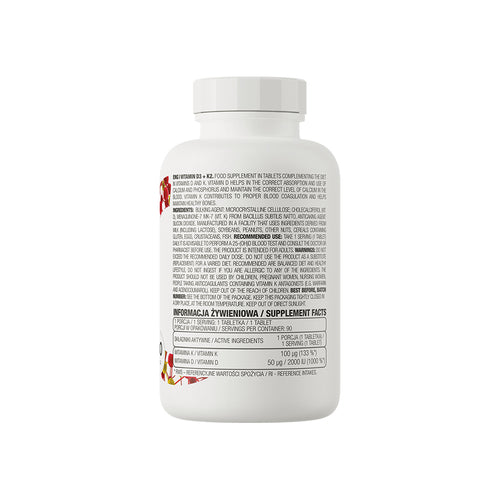 Vitamina D3 + K2 90 Comprimidos OstroVit