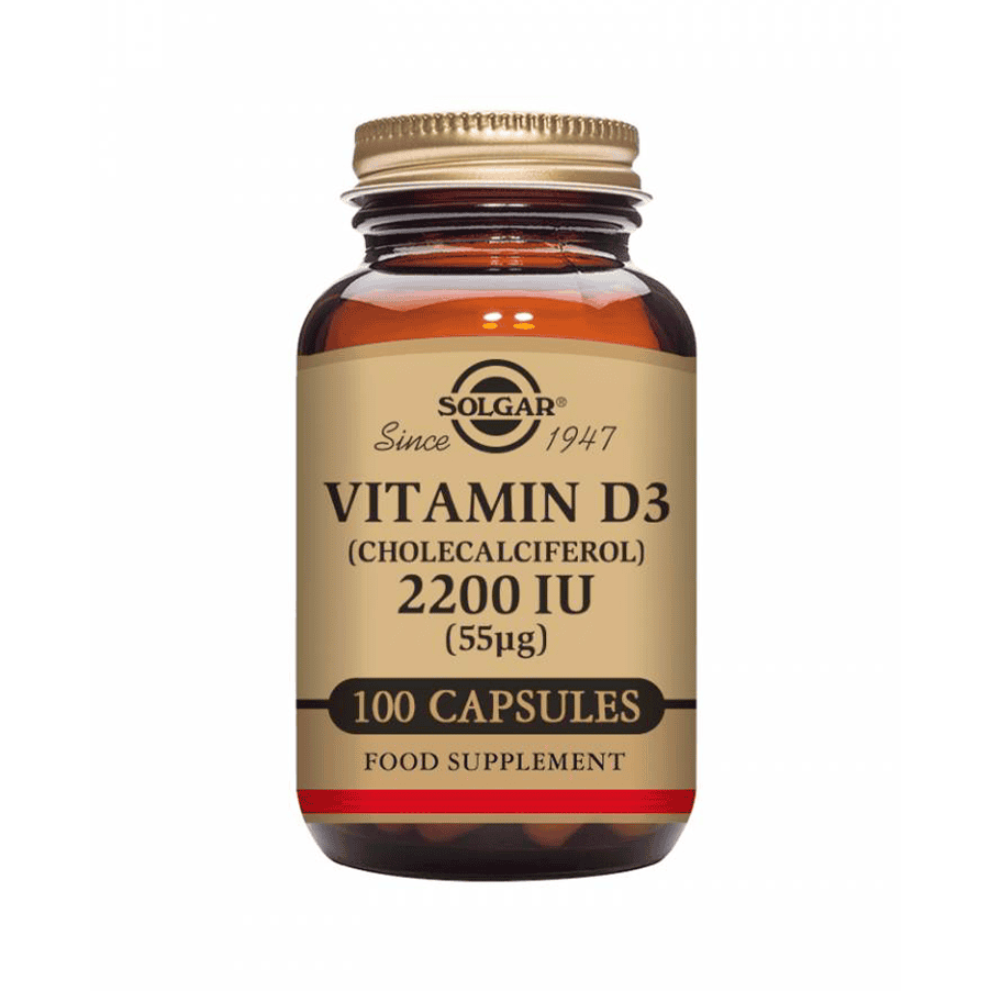 Vitamina D3 2200 IU 100 Cápsulas Solgar