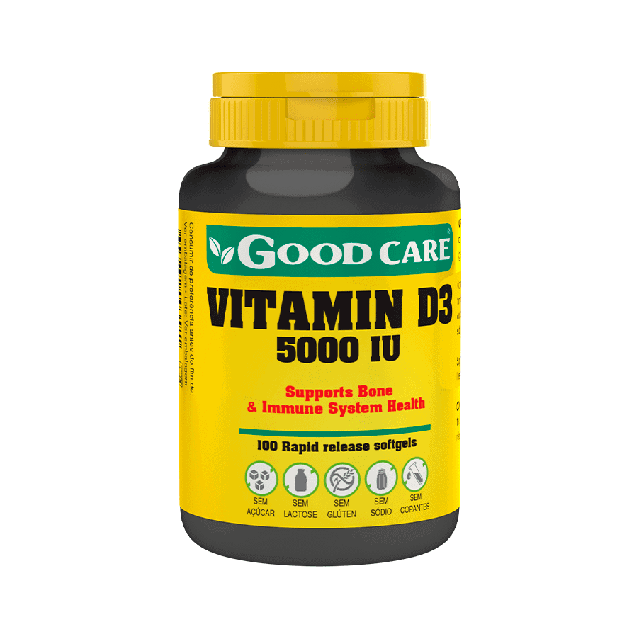 Vitamina D3 5000IU 100 Cápsulas Good Care
