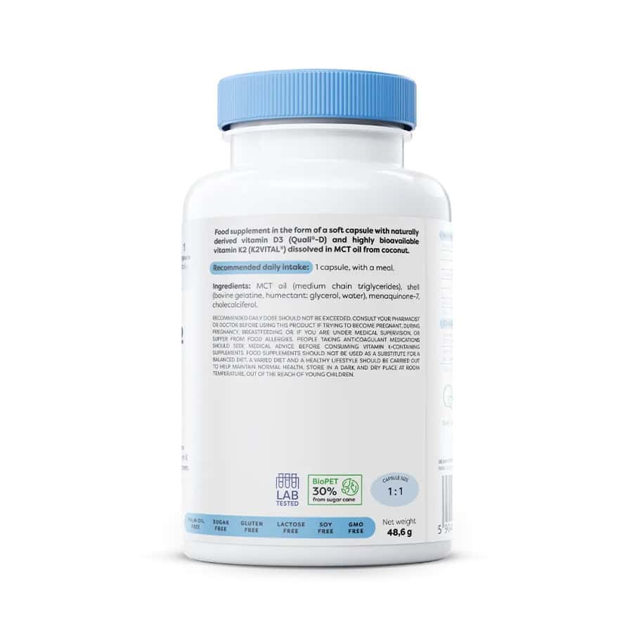 Vitamina D3 + K2 2000IU + 100mcg 120 Cápsulas Osavi