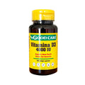 Frasco de suplemento alimentar Good Care Vitamina D3 4000 IU com 100 cápsulas, indicado para suporte ao sistema imunológico e saúde óssea.