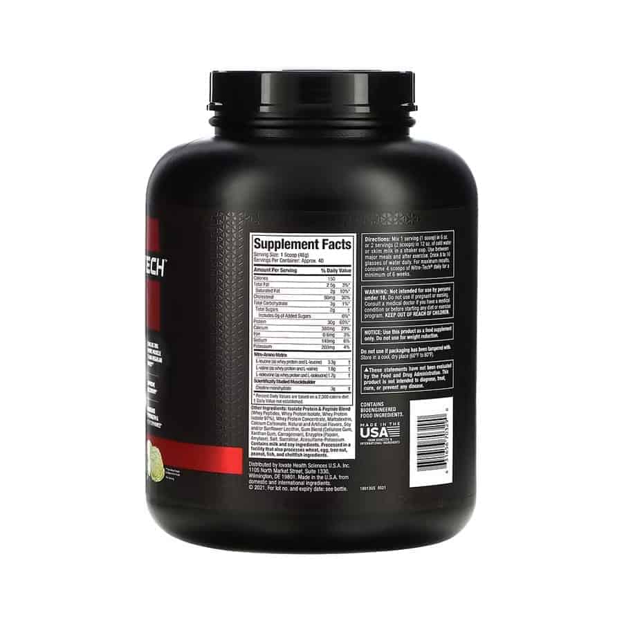 Proteína de suero NitroTech 1,81 kg Crema de vainilla Muscle Tech