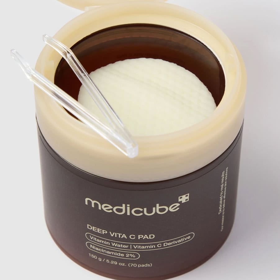 discos exfoliantes medicube deep vita c 70 pads em boiao de 150gr para iluminar e uniformizar a pele