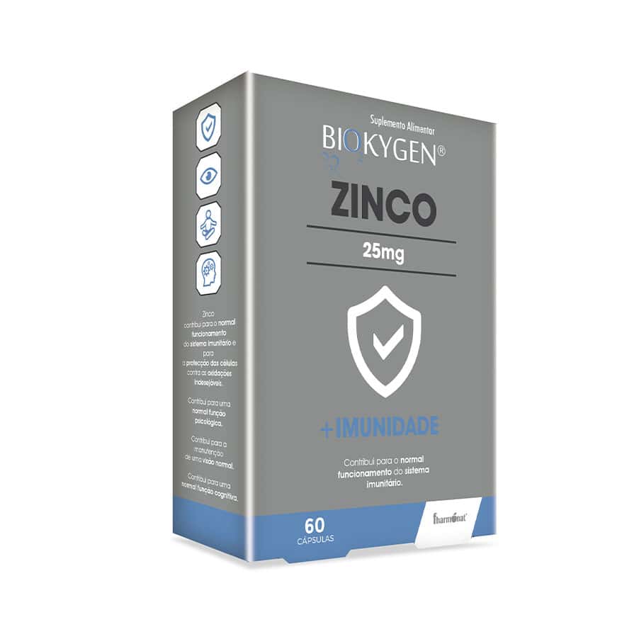 Zinco 25 mg 60 Cápsulas Biokygen