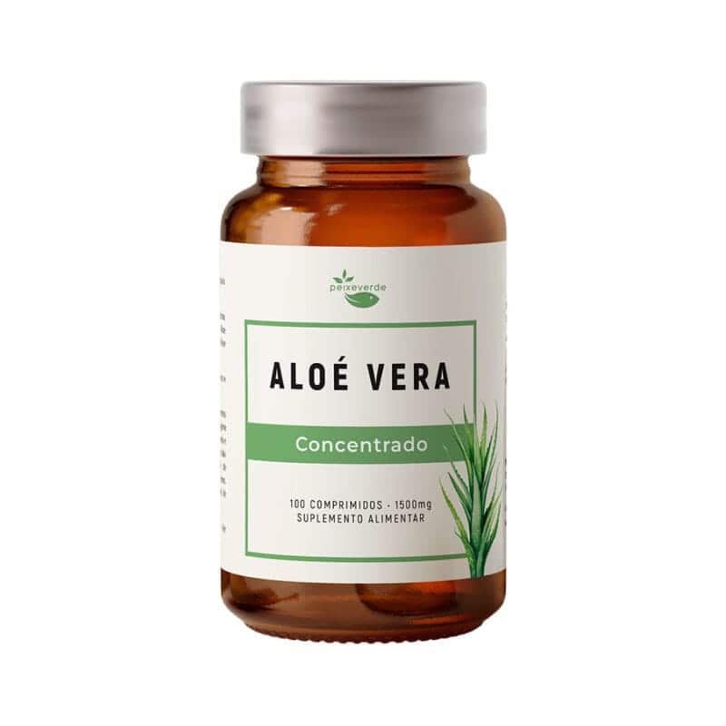 Aloe Vera de 1500mg, com 100 Comprimidos da marca Peixe Verde. Este suplemento ajudam a resolver problemas intestinais, como a prisão de ventre. Facilitam a digestão, aceleram a cicatrização de feridas e ajudam no tratamento da helmintíase. A nossa fórmula elimina as toxinas do organismo e ajuda ainda a regular os níveis de colesterol, glicose e ácido úrico.