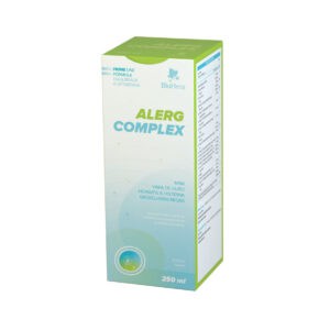 Botella de Alerg Complex 250 ml de BioHera, un suplemento para ayudar con las alergias.