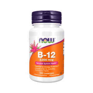 Vitamina B12 2000 mcg 100 Losangos Now – Suplemento essencial para energia, sistema nervoso saudável e saúde cardiovascular. Disponível no Peixe Verde.