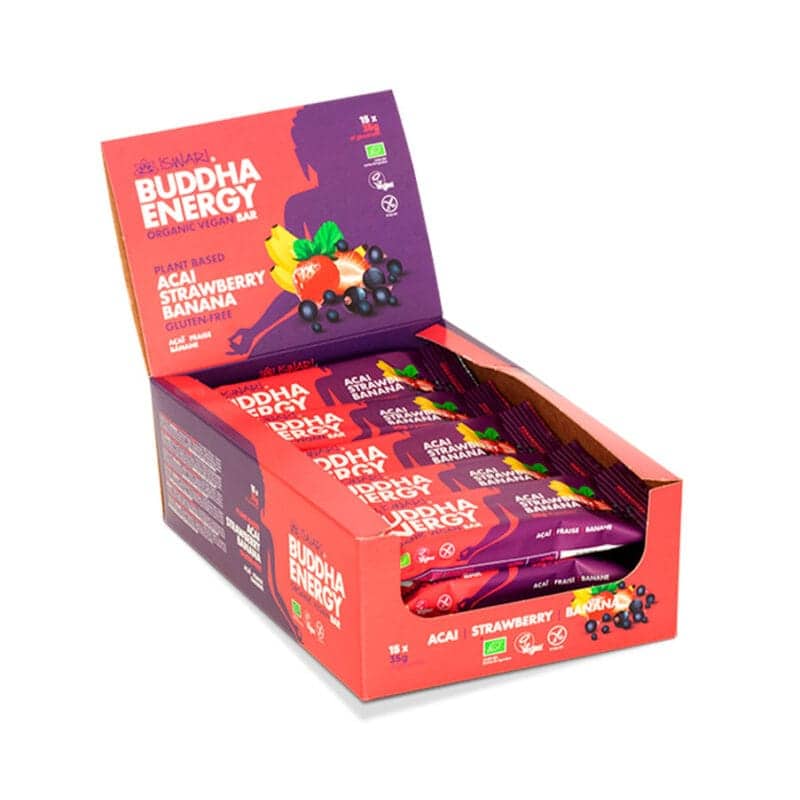 Buddha Energy Bar Açaí Fresa Plátano Pack 15 x 35gr