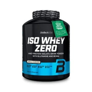 Iso Whey Zero 2270 g Vainilla Biotech USA - Proteína aislada de primera calidad con un suave sabor a vainilla, sin azúcares, lactosa ni gluten. Ideal para maximizar los resultados y apoyar una dieta equilibrada.