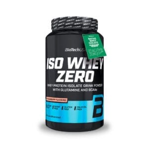 " Iso Whey Zero 908 g Fresa Biotech USA - Proteína aislada de primera calidad con un intenso sabor a fresa, sin azúcares añadidos ni gluten. Perfecta para potenciar los resultados y mantener una dieta equilibrada.