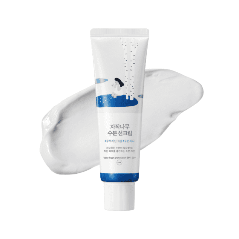 Frasco do Protetor Solar Birch Juice SPF50+ 50ml da Round Lab, proteção solar leve e hidratante com seiva de bétula.