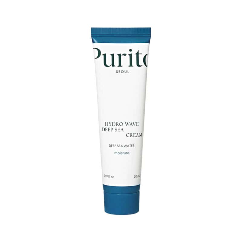 Purito Seúl Hydro Wave Crema Mar Profundo Frasco de 50 ml, hidratante facial con ingredientes marinos para una piel profundamente nutrida.