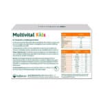 Embalagem do Multivital Kids com 15 saquetas de 15ml da Hübner, suplemento vitamínico para suporte infantil.