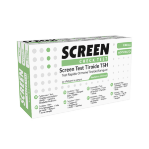 Envase para el Kit Autodiagnóstico Tiroideo 1 de Screen Pharma, una prueba rápida para controlar la función tiroidea.