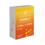 Frasco Liposomia Vitamina C+ con 60 cápsulas, apoyo antioxidante para la inmunidad y la salud celular.