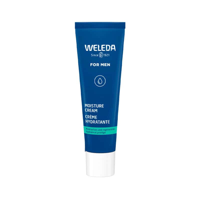 Bisnaga do Creme Hidratante Homem 30ml da Weleda, cuidado diário natural para hidratação da pele masculina.
