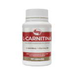 Frasco de L-Carnitina Vitafor Europe com 60 comprimidos, suplemento em tabletes para energia e desempenho físico.