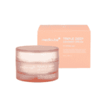 triple collagen cream medicube pote branco de 50ml com tampa vermelha, creme facial anti-idade para firmeza e elasticidade da pele